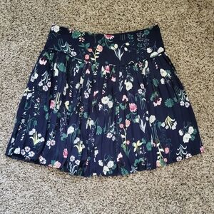 LOFT Navy Floral Skirt